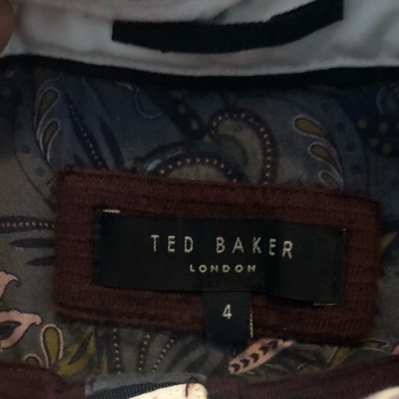 Ted Baker London Ribbed Polo Shirt Sz. 4 Long Sleeve Purple/Maroon Casual Shirt - Picture 4 of 7